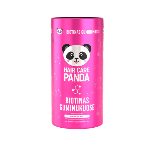 Hair Care Panda Maisto papildas BIOTINAS,guminukai, 180gr., 60 vnt.