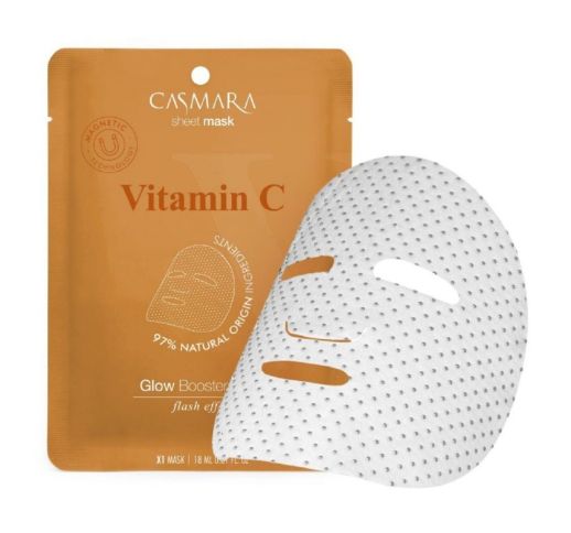 Casmara Skaistinamoji veido kaukė Glow Booster Sheet Mask Vitamin C , su vitaminu C ir niacinamidu