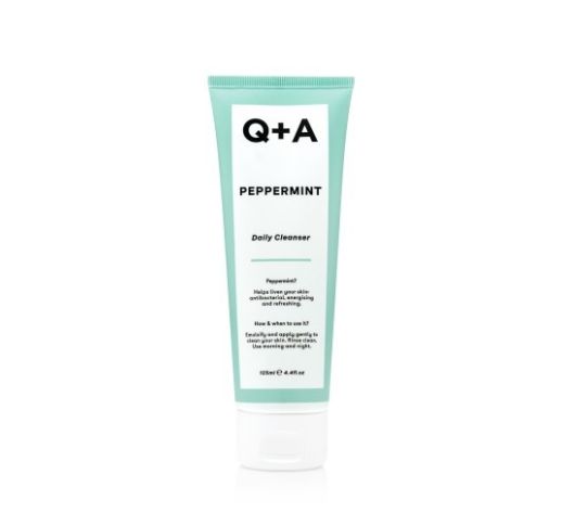 Q+A Peppermint Daily Cleanser Kasdienis veido prausiklis, 125ml