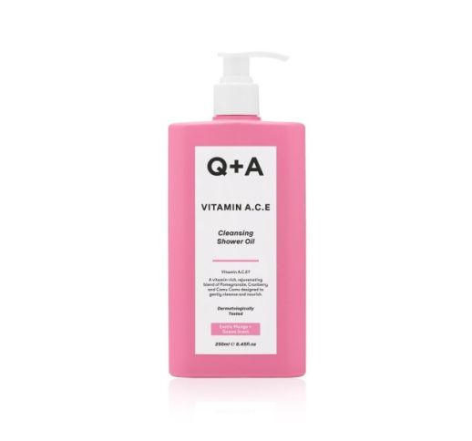 Q+A Vitamin A.C.E. Cleansing Shower OIl Valomasis dušo aliejus, 250ml