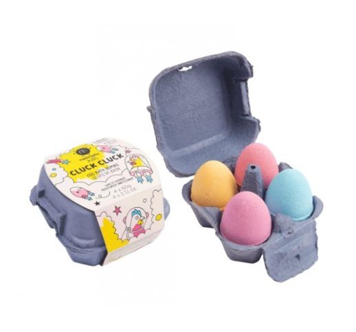 Nailmatic Kids Egg Bath Bombs Cluck Cluck Vonios burbulų rinkinys vaikams, 4x60g