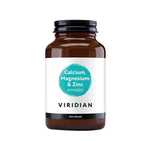 Viridian Maisto papildas „Calcium Magnesium & Zinc“, milteliai, 100 g