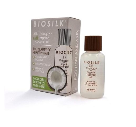 BIOSILK Silk Therapy šilkas su kokosų aliejumi plaukams ir odai,15ml