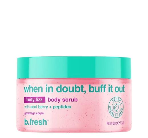 B.fresh When In Doubt, Buff It Out Fruity Fizz Uogų aromato kūno šveitiklis, 200g