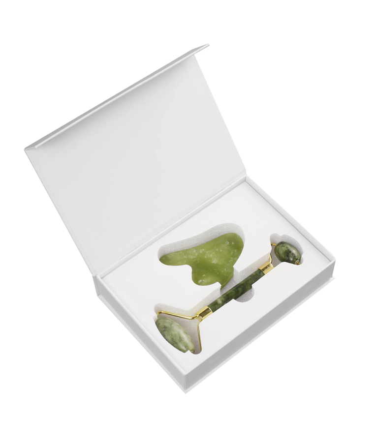 Amalfis žalio nefrito akmens veido masažuoklio ir Gua Sha rinkinys 2