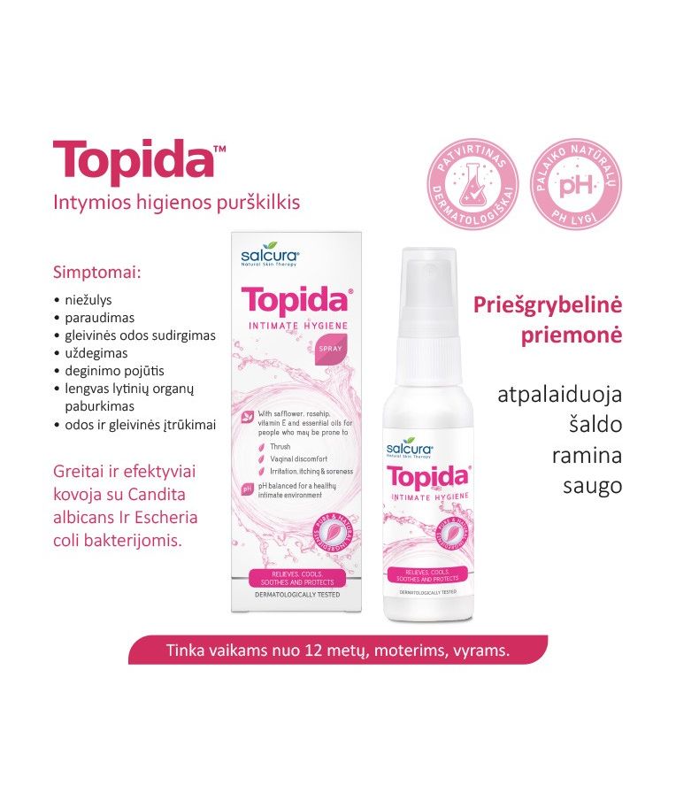 Salcura Topida Intimate Hygiene Spray intymios higienos purškiama priemonė, 50ml 3