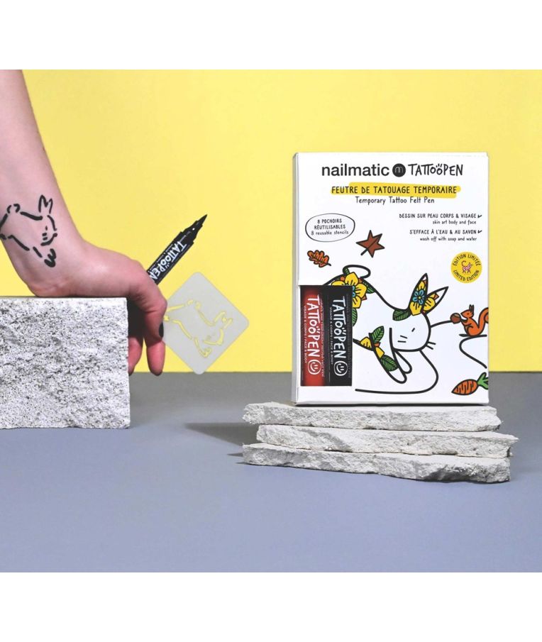 Nailmatic Kids TATTOOPEN Nuplaunamų flomasterių piešti ant odos rinkinys, 2x2,5g 2