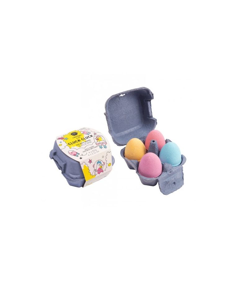 Nailmatic Kids Egg Bath Bombs Cluck Cluck Vonios burbulų rinkinys vaikams, 4x60g