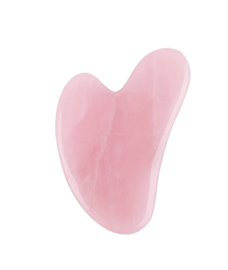 Amalfis rožinio kvarco akmens veido masažuoklis Gua Sha