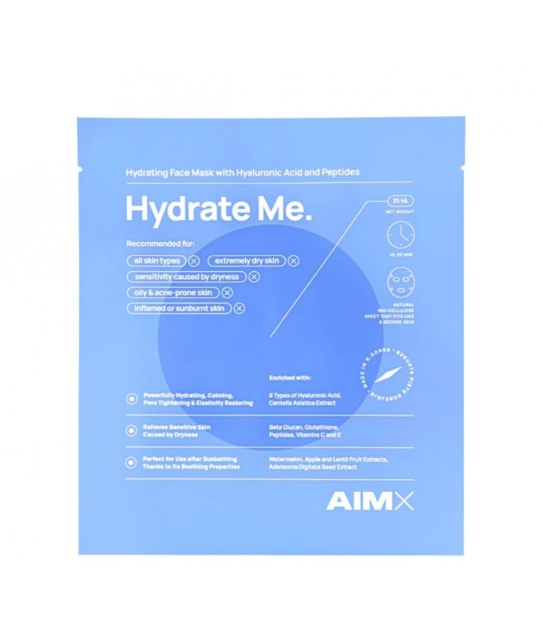 AimX „Hydrate Me“ lakštinė drėkinanti veido kaukė su peptidais