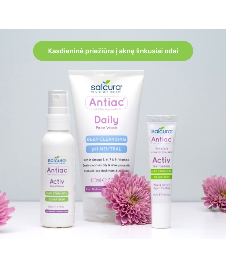 Salcura Antiac Daily Face Wash kasdieninis prausiklis į aknę linkusiai odai, 150ml 2