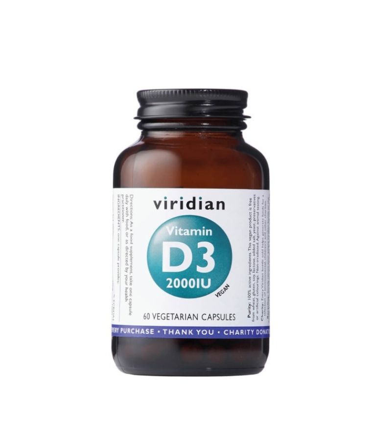 Viridian Maisto papildas Vitamin D3 2000iu 60 kaps.